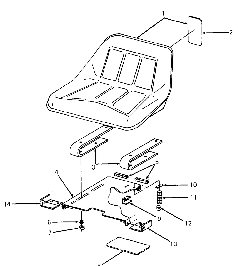 Seat And Support Diagram and Parts List for 1872 2072-756300-799999-147730100-148720100-148730100-149720100-149730100 Cub Cadet Lawn Tractor